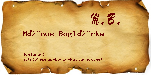 Mónus Boglárka névjegykártya